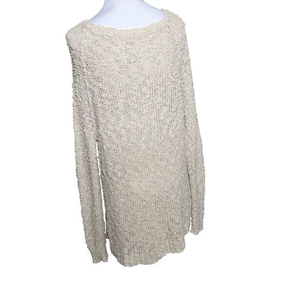 Abercrombie & Fitch A&F loose knit sweater medium  popcorn cream wheat - Picture 5 of 9